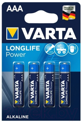 Комплект батареек Varta Longlife Power 4 AAA 1.5V LR03 / 04903113414 - фото