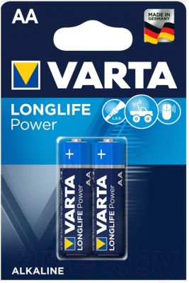 Комплект батареек Varta Longlife Power 2 AA 1.5V LR6 / 04906113412 - фото