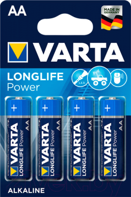 Комплект батареек Varta Longlife Power 4 AA 1.5V LR6 / 04906113414