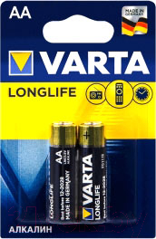 Комплект батареек Varta Longlife 4 AA LR6 / 04106113412 - фото