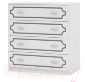 Комод Bravo Мебель Лак (белый/белый жемчуг) - фото