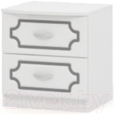 Прикроватная тумба Bravo Мебель Лак (белый/белый жемчуг) - фото