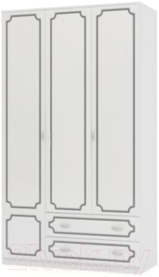 Шкаф Bravo Мебель Лак ШР-3 2 ящика (белый/белый жемчуг) - фото