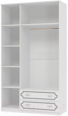 Шкаф Bravo Мебель Лак ШР-3 2 ящика (белый/белый жемчуг)