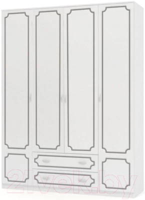 Шкаф Bravo Мебель Лак ШР-4 2 ящика (белый/белый жемчуг) - фото