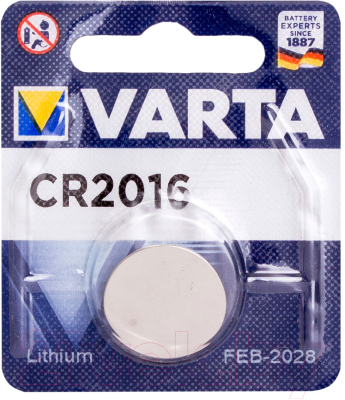 Батарейка Varta Lithium CR2016 3V / 06016101401 - фото