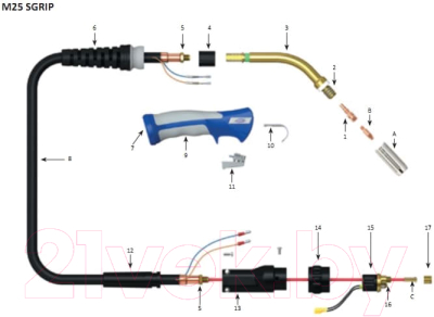 Горелка сварочная Most MOST SGRIP М25 / 5508302530 (3м)