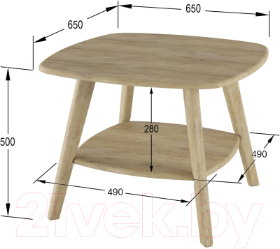 Журнальный столик Калифорния мебель Хадсон (дуб сонома)