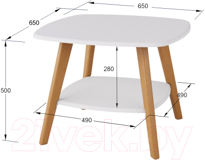 Журнальный столик Калифорния мебель Хадсон (белый)
