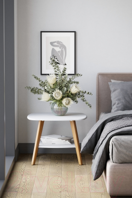 Журнальный столик Калифорния мебель Хадсон (белый)