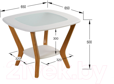 Журнальный столик Калифорния мебель Мельбурн (белый)