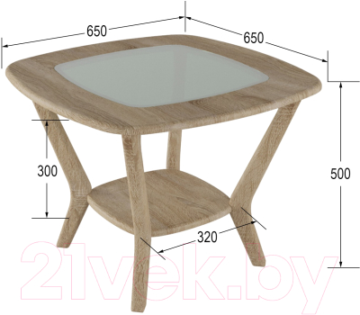 Журнальный столик Калифорния мебель Мельбурн (дуб сонома)