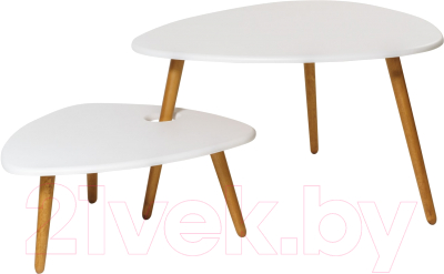 Комплект журнальных столиков Калифорния мебель Стилгрей (белый) - фото