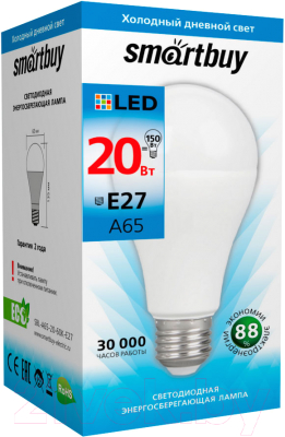 Лампа SmartBuy SBL-A65-20-60K-E27