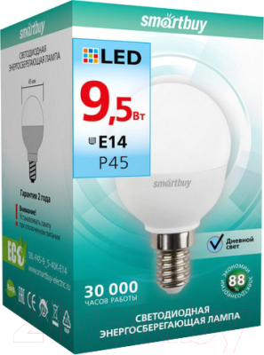Лампа SmartBuy SBL-P45-9.5-40K-E14