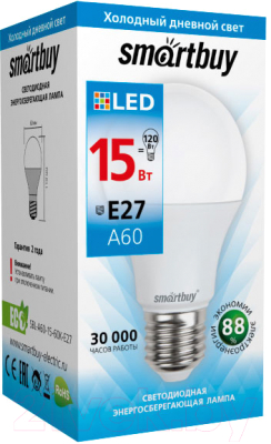Лампа SmartBuy SBL-A60-15-60K-E27