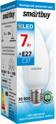 Лампа SmartBuy SBL-C37-07-60K-E27