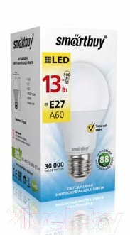 Лампа SmartBuy SBL-A60-13-30K-E27-A