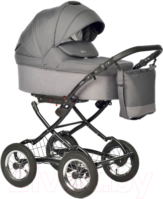 Детская универсальная коляска INDIGO Barbara Classic 2 в 1 (Ba 05, темно-серый) - фото