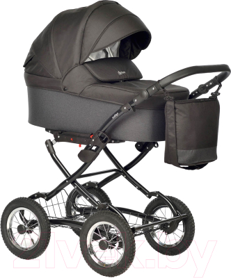 Детская универсальная коляска INDIGO Barbara Classic 2 в 1 (Ba 06, черный) - фото