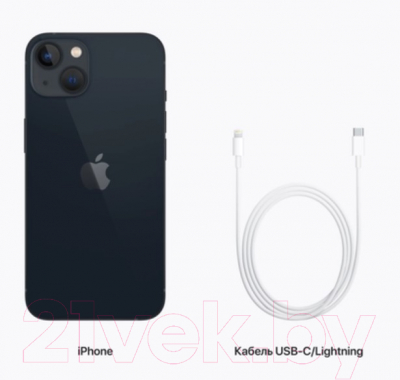 Смартфон Apple iPhone 13 128GB MLNW3 / MLML3 / MLA23 (темная ночь)