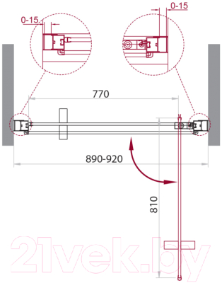 Душевая дверь BelBagno MARMI-B-1-90-C-NERO
