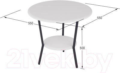 Журнальный столик Калифорния мебель Шот (белый)