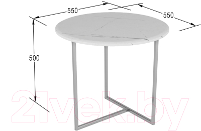 Журнальный столик Калифорния мебель Альбано (белый мрамор)