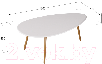 Комплект журнальных столиков Калифорния мебель Твинс (белый)