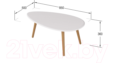 Комплект журнальных столиков Калифорния мебель Твинс (белый)