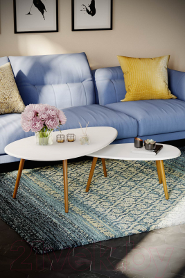 Комплект журнальных столиков Калифорния мебель Твинс (белый)