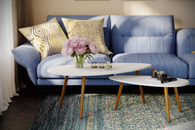 Комплект журнальных столиков Калифорния мебель Твинс (белый)