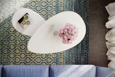 Комплект журнальных столиков Калифорния мебель Твинс (белый)