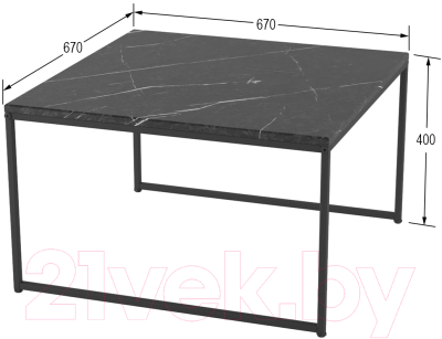 Журнальный столик Калифорния мебель Овер (черный мрамор)