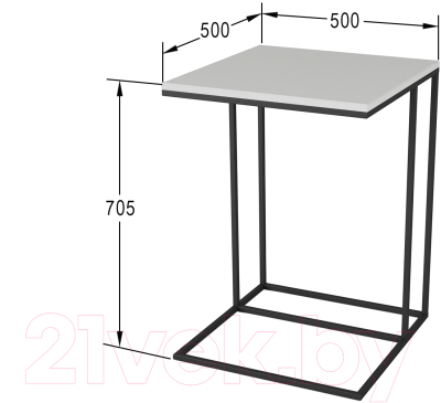 Приставной столик Калифорния мебель Хайгрет (белый)