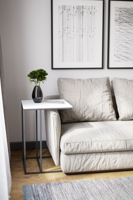 Приставной столик Калифорния мебель Хайгрет (белый)