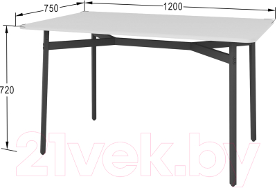 Обеденный стол Калифорния мебель Кросс (белый)