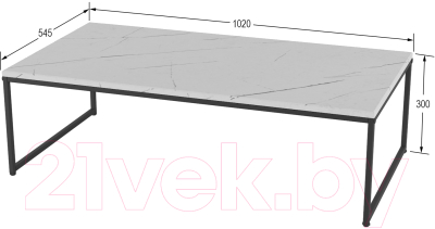 Журнальный столик Калифорния мебель Инсайд (белый мрамор)