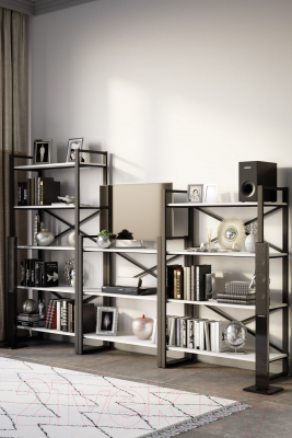 Стеллаж Калифорния мебель Хардвиг S (белый)