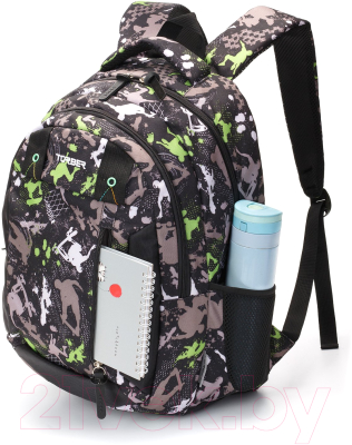 Школьный рюкзак Torber Class X / T5220-BLK-GRE (черный/серый/скейтбордисты)