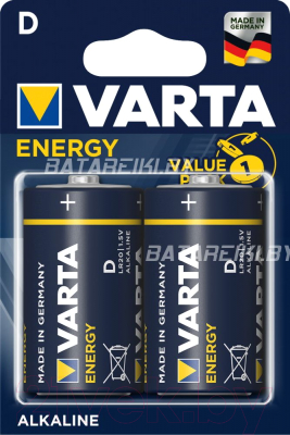 Комплект батареек Varta Energy тип D LR20 / 04120229412 - фото