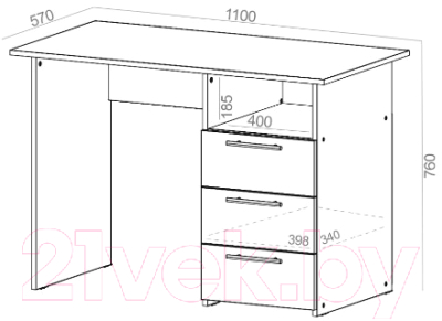 Письменный стол Bon Mebel 1100 с ящиком (дуб сонома)