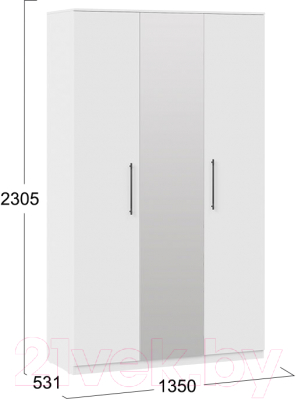 Шкаф ТриЯ Агата комбинированный (белый)