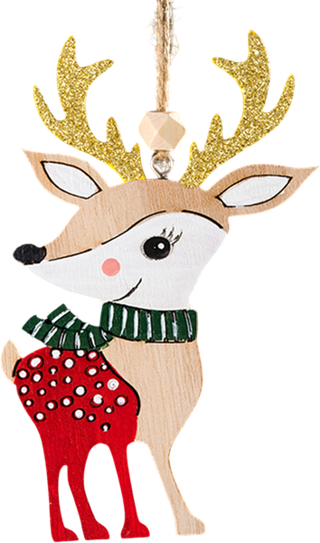 Елочная игрушка Erich Krause Decor Олененок-золотые рога / 53591 - фото