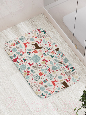 Коврик для ванной JoyArty Новогодние олени / bath_185481
