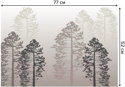 Коврик для ванной JoyArty Деревья в тумане / bath_19688