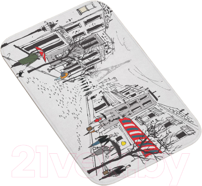 Коврик для ванной JoyArty Дождливый Париж / bath_14713 - фото