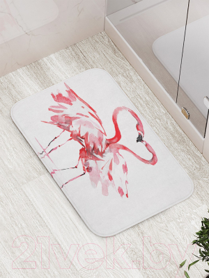 Коврик для ванной JoyArty Влюбленные фламинго / bath_14676