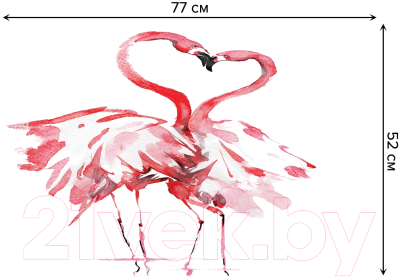 Коврик для ванной JoyArty Влюбленные фламинго / bath_14676
