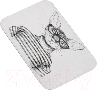 Коврик для ванной JoyArty Кот интеллектуал / bath_15575 - фото